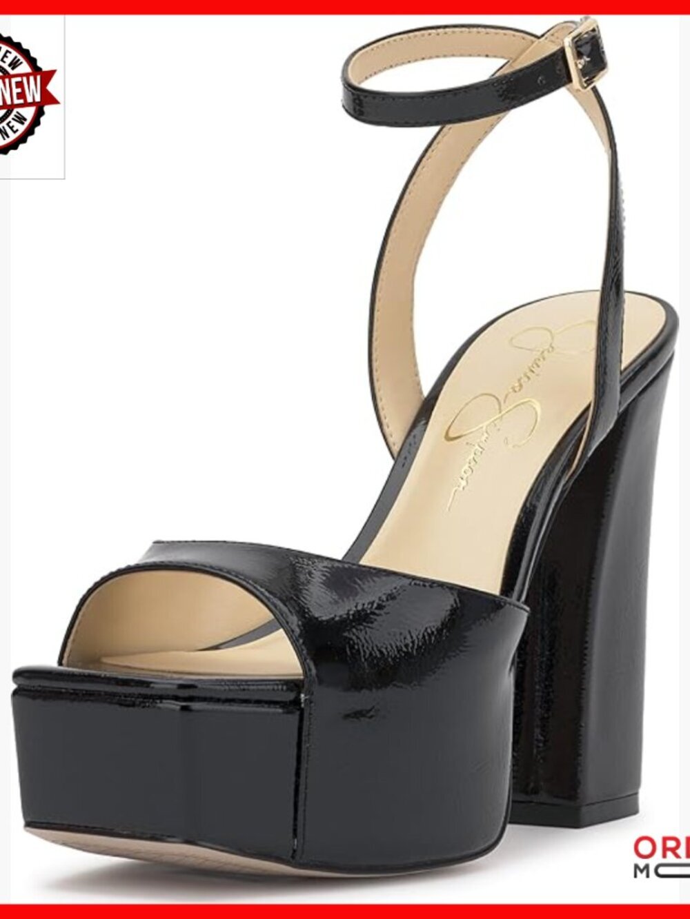 Platform Heeled Sandals Faux Leather 70s Inspired Disco Style